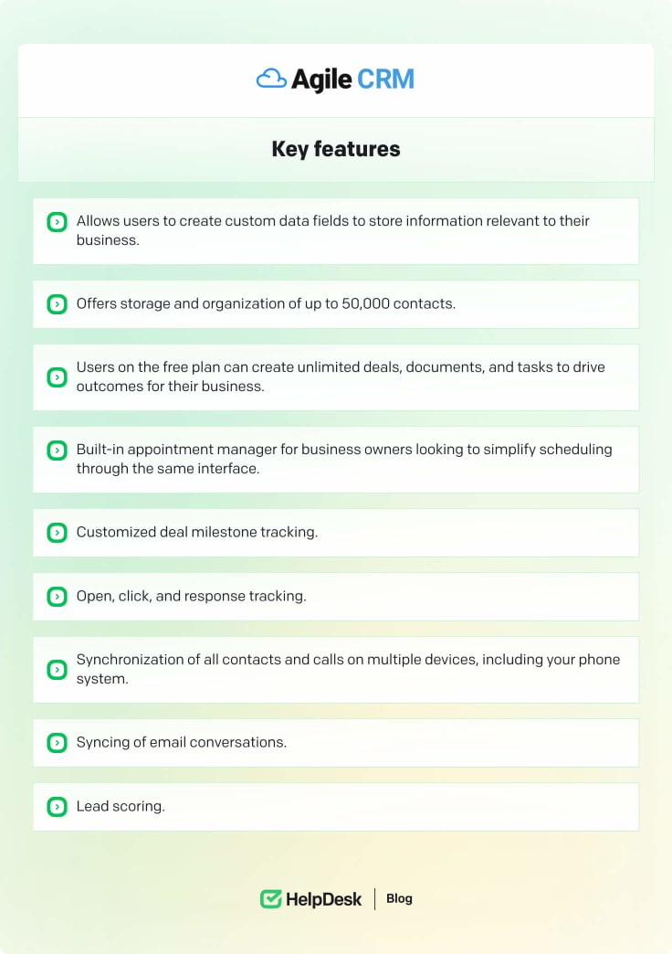 Agile CRM key features