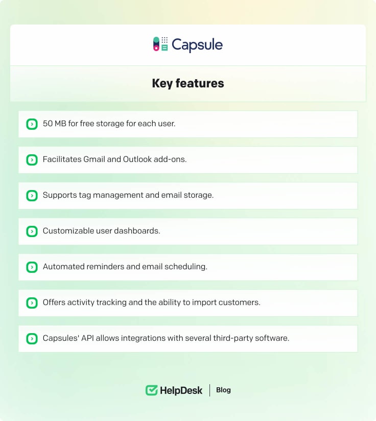 Capsule CRM key features