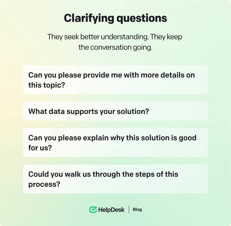 Clarifying questions