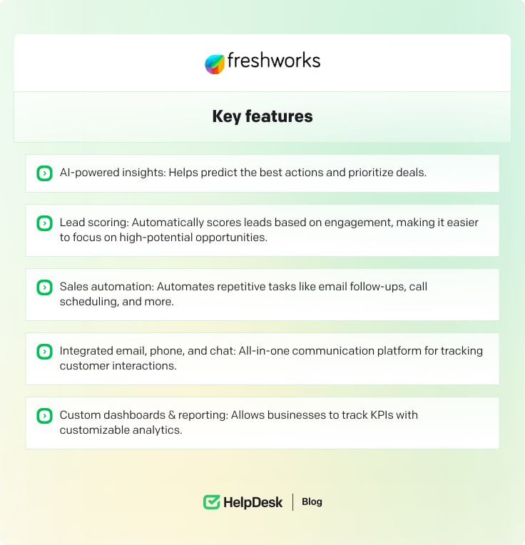 Freshworks key featues