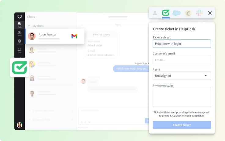 HelpDesk and LiveChat integration 