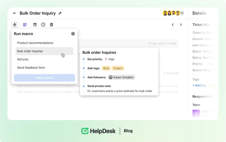 HelpDesk dashboard
