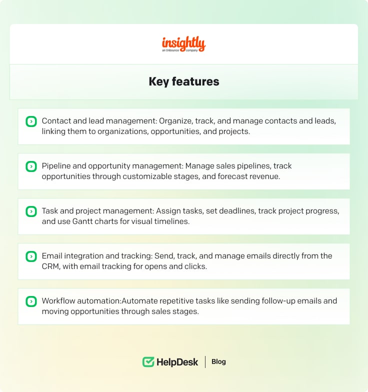Insightly key features