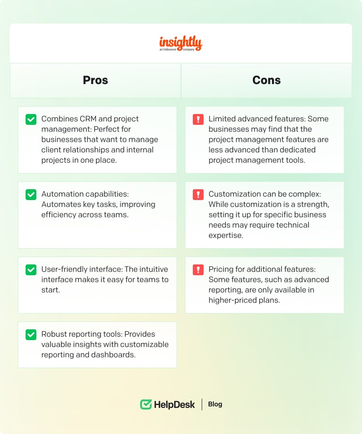 Insightly pros and cons
