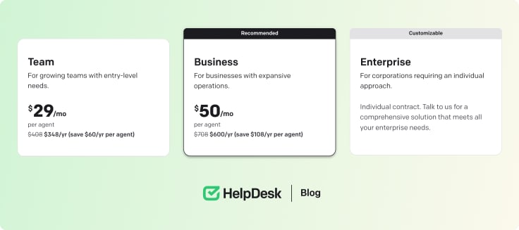 Prices in HelpDesk