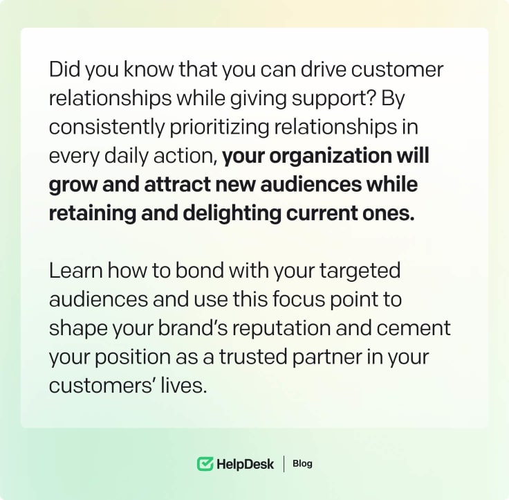 Driving customer relationships.