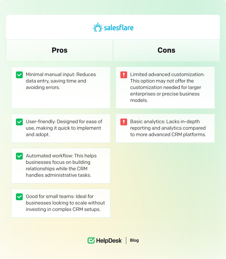 Salesflare pros and cons