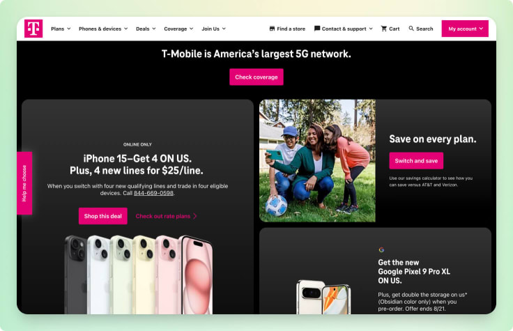 T-Mobile website.