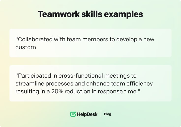 Teamwork skills