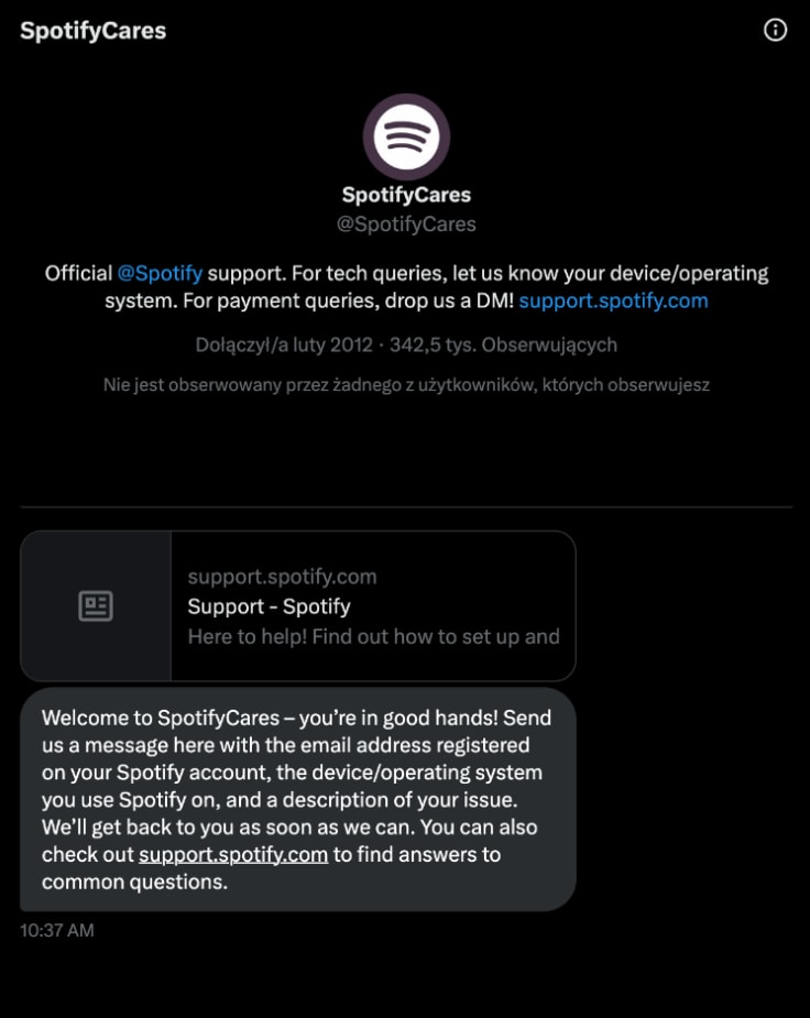 Spotify customer support