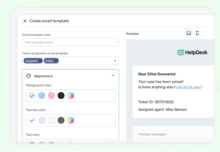 Customizability and accessibility in HelpDesk