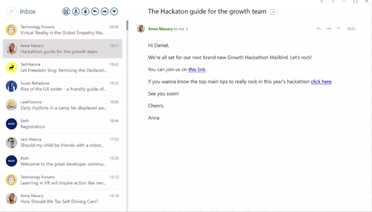 Mailbird interface