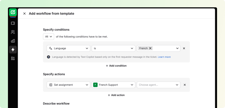 AI language detection in HelpDesk