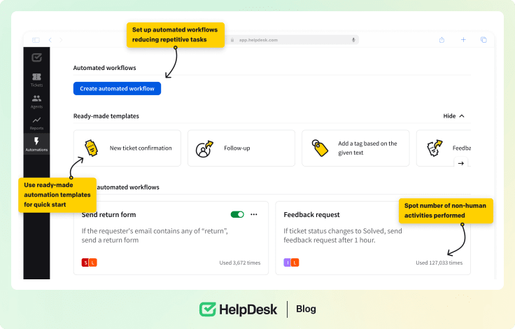 Automations in HelpDesk