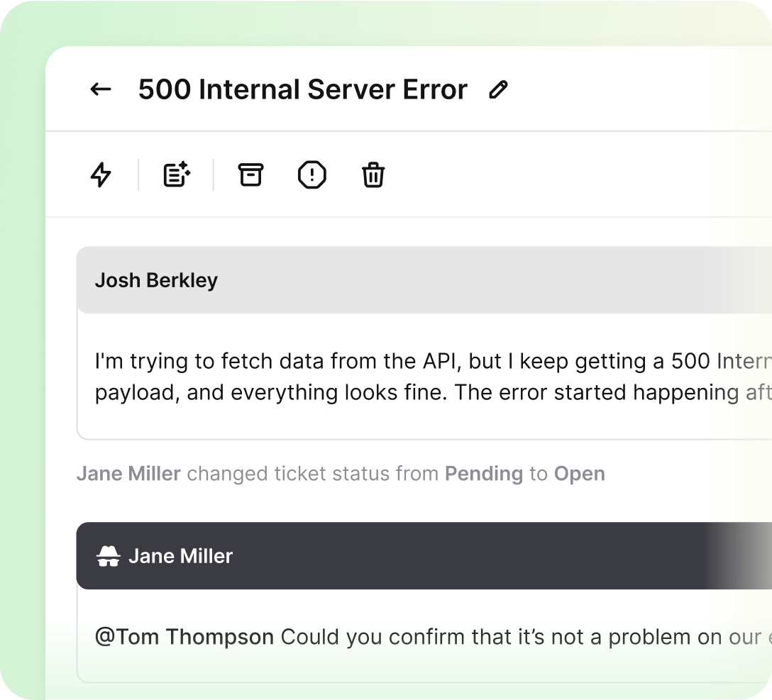 Browsing tickets in HelpDesk