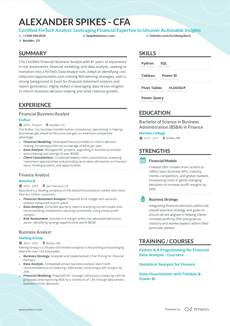 Combination resume template 