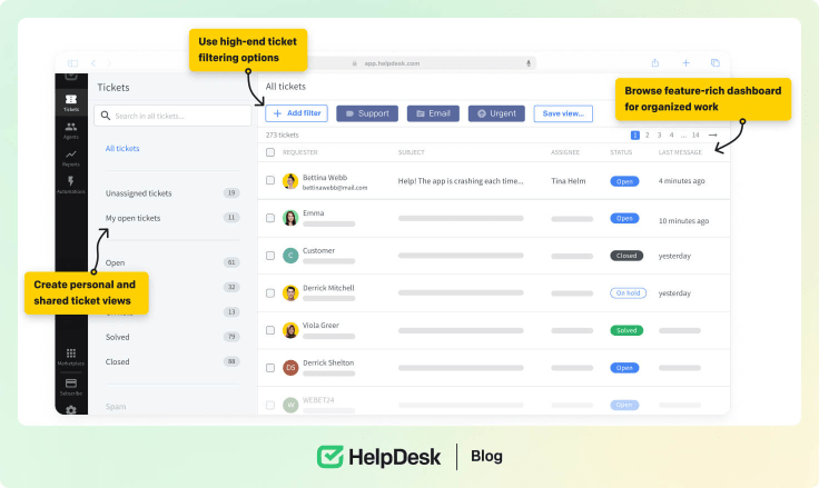 HelpDesk excellent customer service