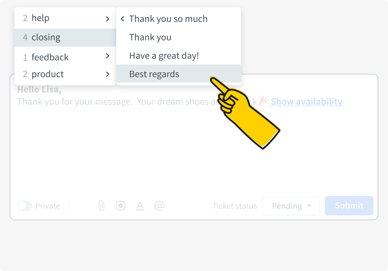Using cannned responses in HelpDesk