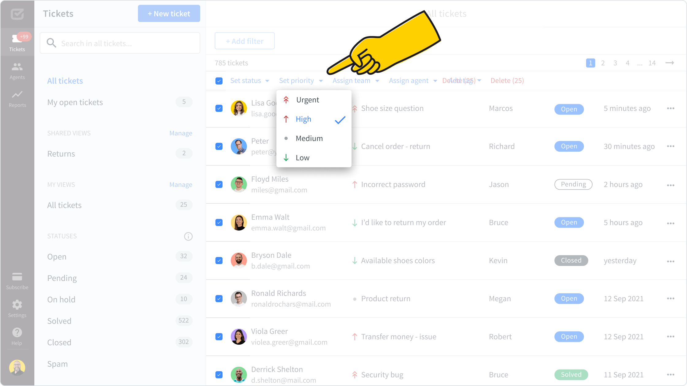 Bulc actions in HelpDesk