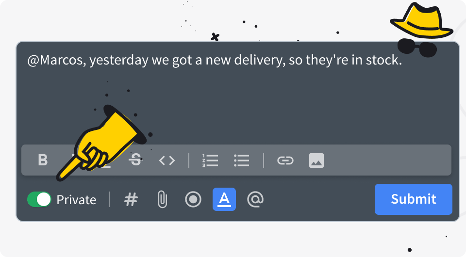 Using private mode in HelpDesk