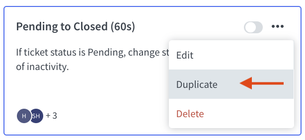 Duplicating the rule in HelpDesk.