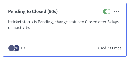Single rule view in HelpDesk.