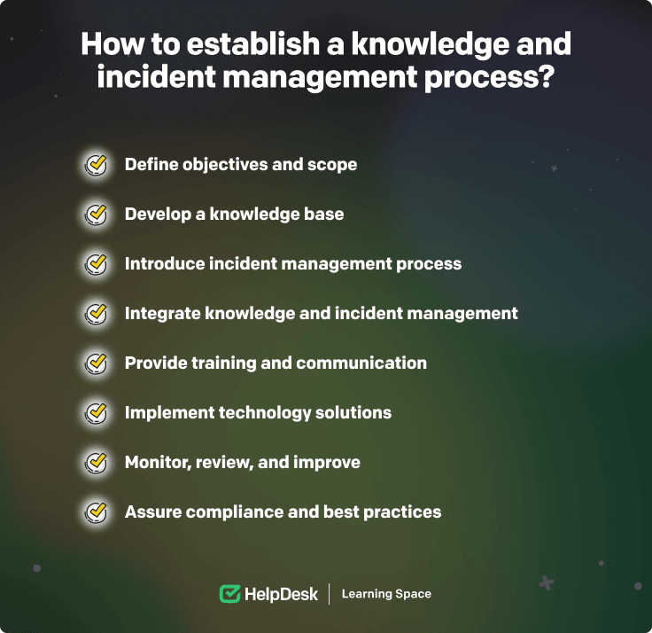 How to establish a knowledge and incident management process