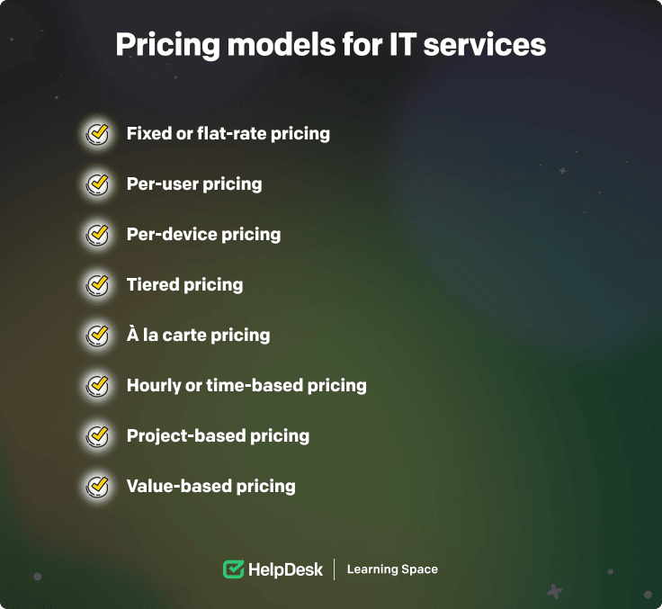 Pricing models for IT services
