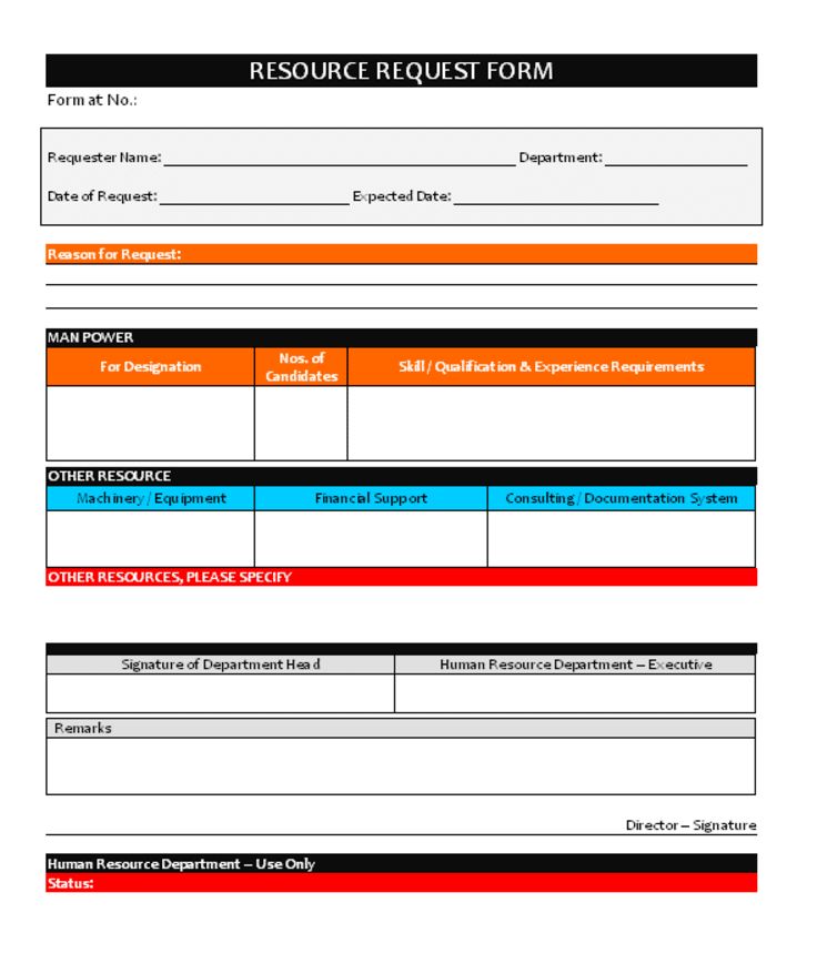 IT resource request form template 