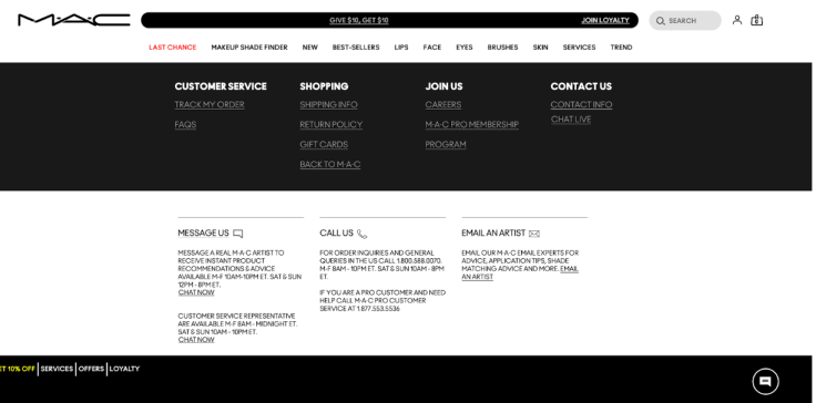 MAC Cosmetics customer support