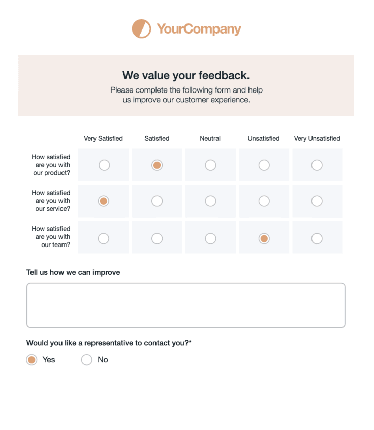 IT feedback collection form template Source: 